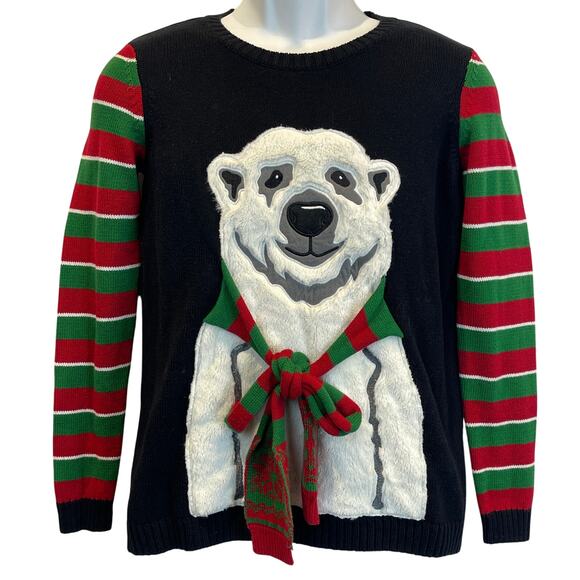 Ugly Christmas Sweater Cuddly Polar Bear Sweater Size Small - Picture 1 of 5